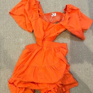 Vibrant Orange Mini Dress